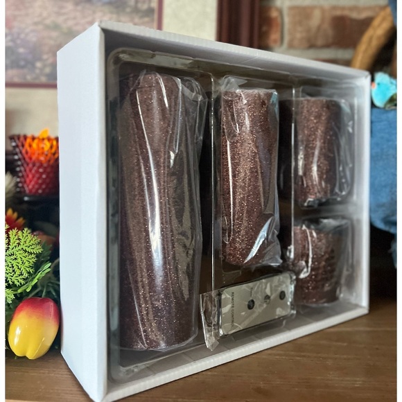 5-Piece Bronze Sparkle Candle Set with Remote - Picture 6 of 9